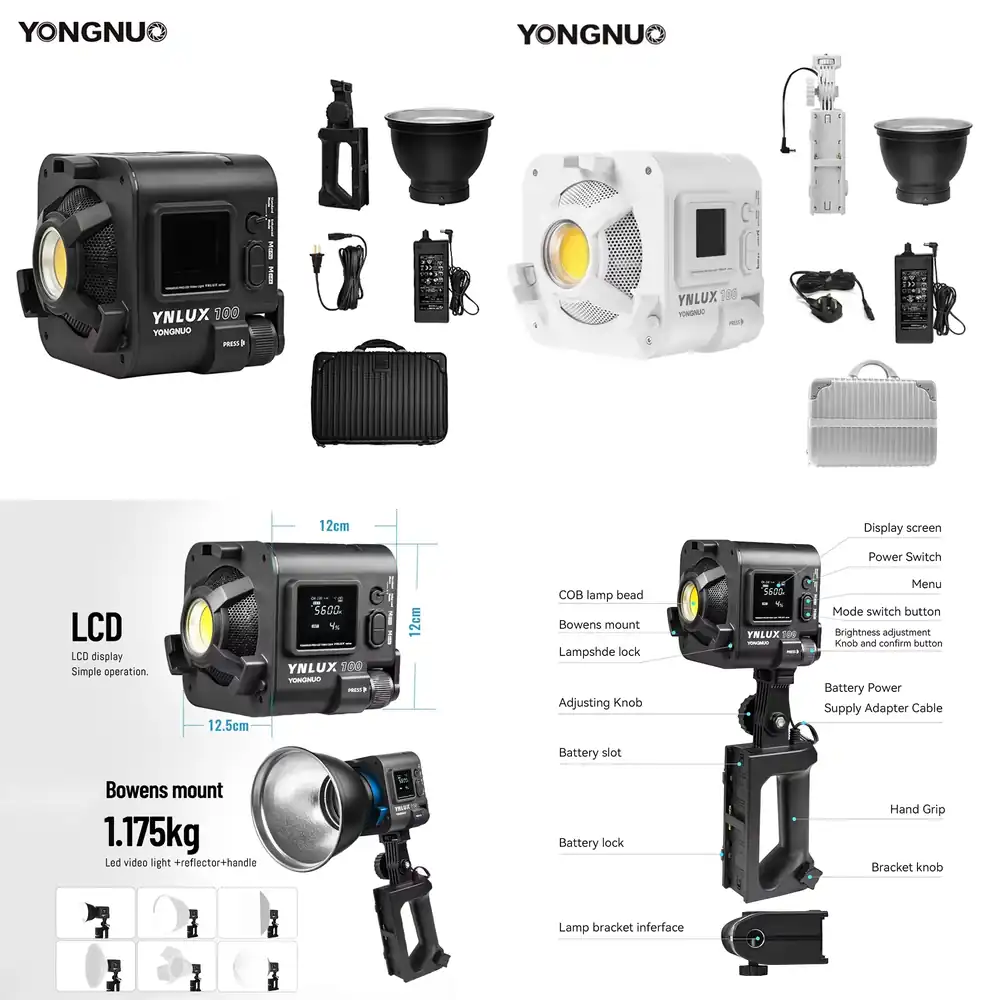 Photography Lighting Video - YONGNUO YNLUX100 100W 3200K-5600K Kompaktowa, przenośna