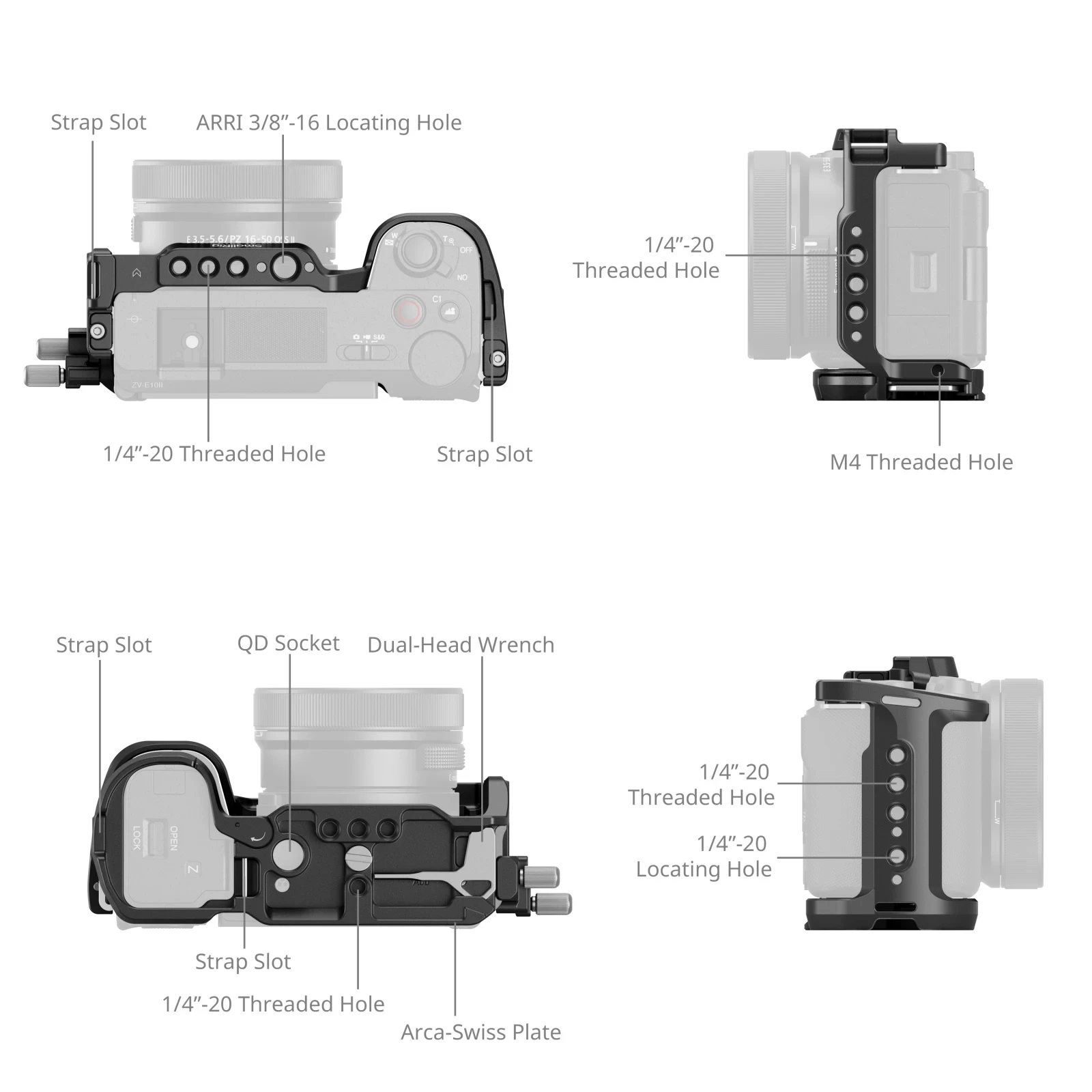 Sony Camera Zv-E10 - Zestaw szybkozłączek Smallrig HawkLock do Sony