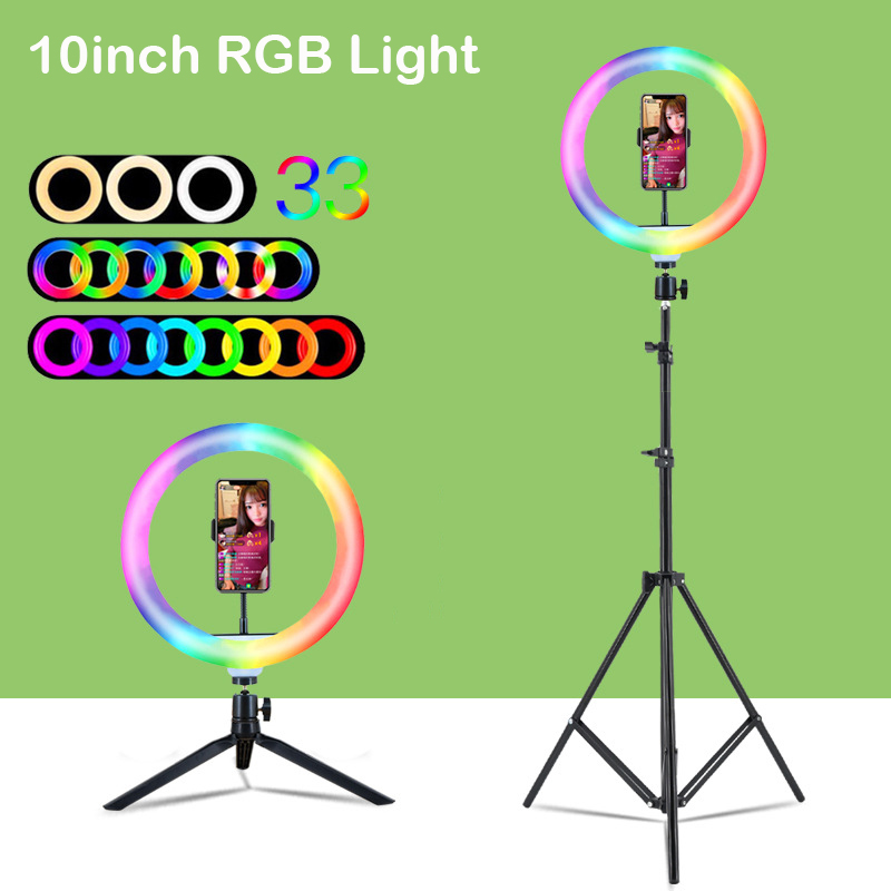 Photography Lighting Youtube - 10-calowa (26 cm) lampa pierścieniowa RGB