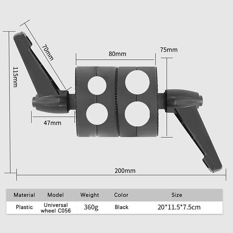 Reflector Arm Clamp - 1 szt. ABS Obrotowy Uchwyt Jedno/Dwugłowicowy