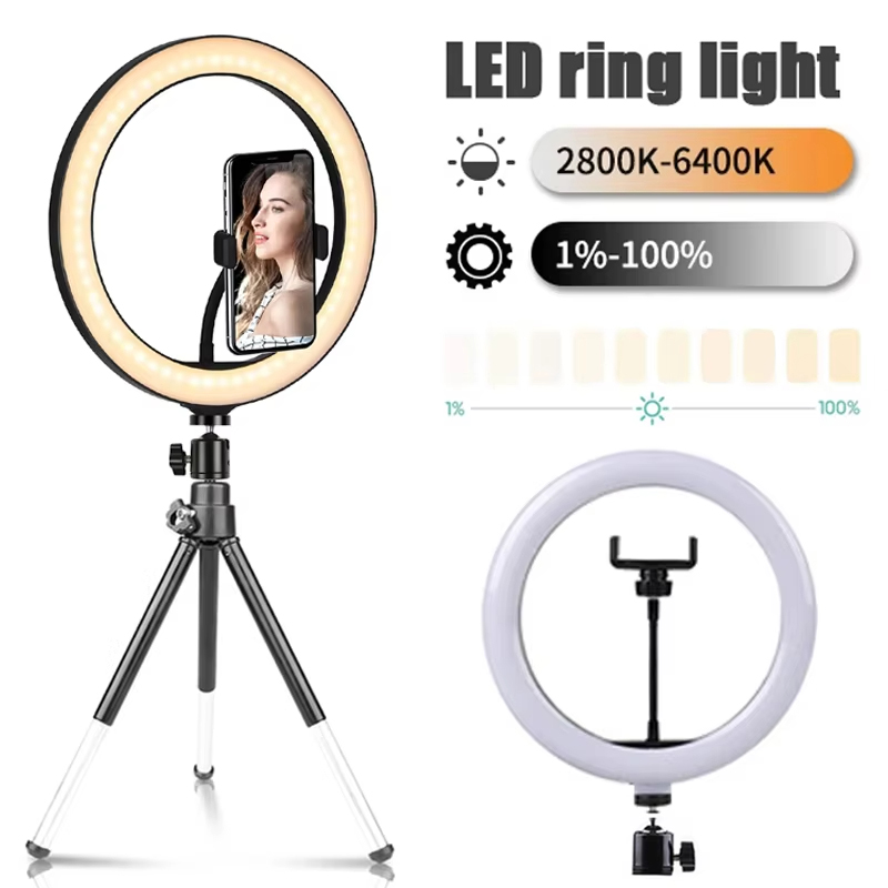 Photography Lighting Tool - 10-calowa lampa pierścieniowa do selfie, oświetlenie