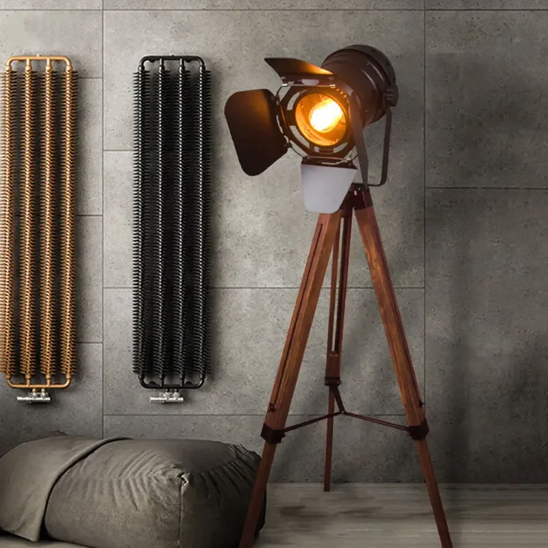 Vintage Photography Lighting - 2025 American Vintage drewniane lampy podłogowe
