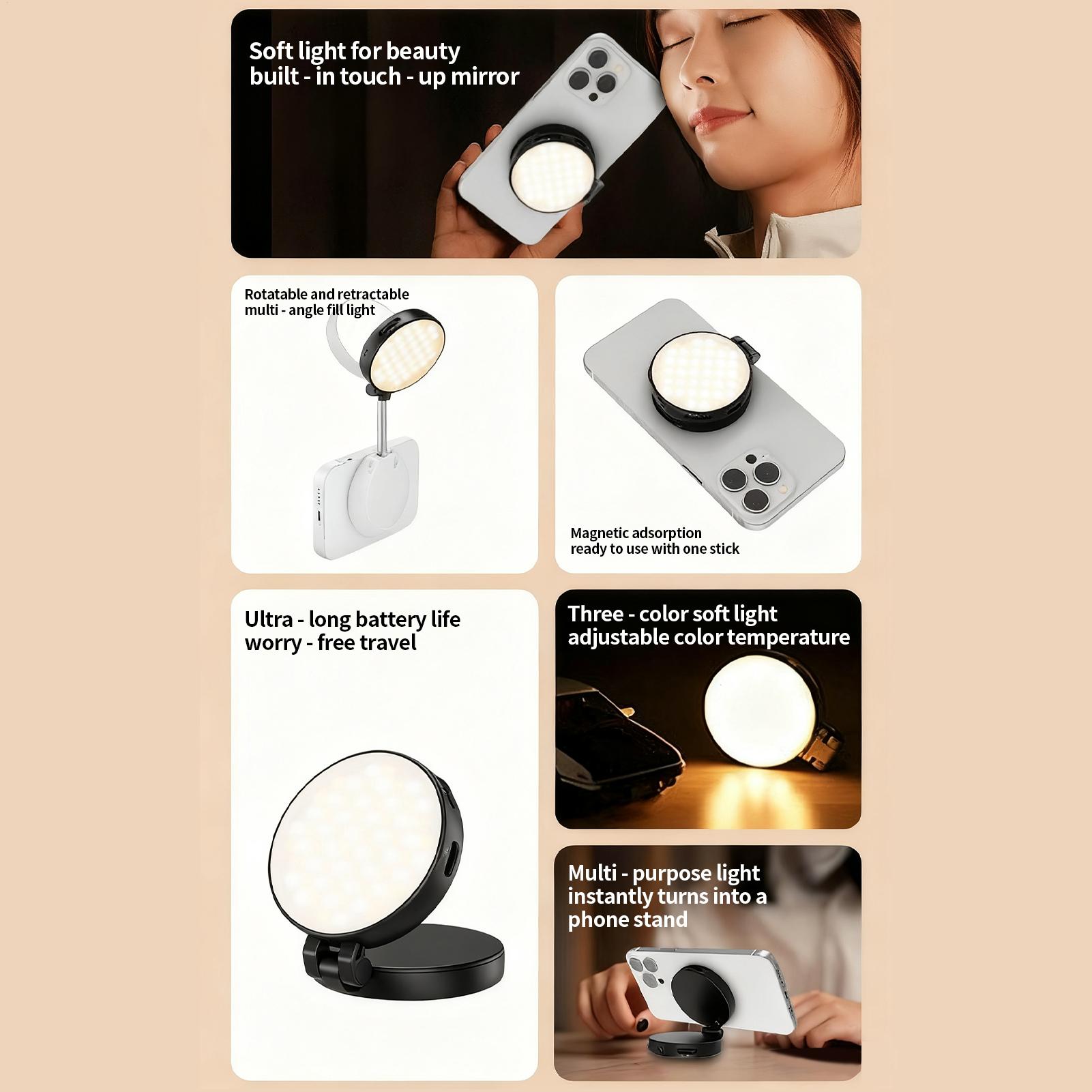 Lampa do telefonu z magnesem,  – Photography Lighting Video recenzja i cena